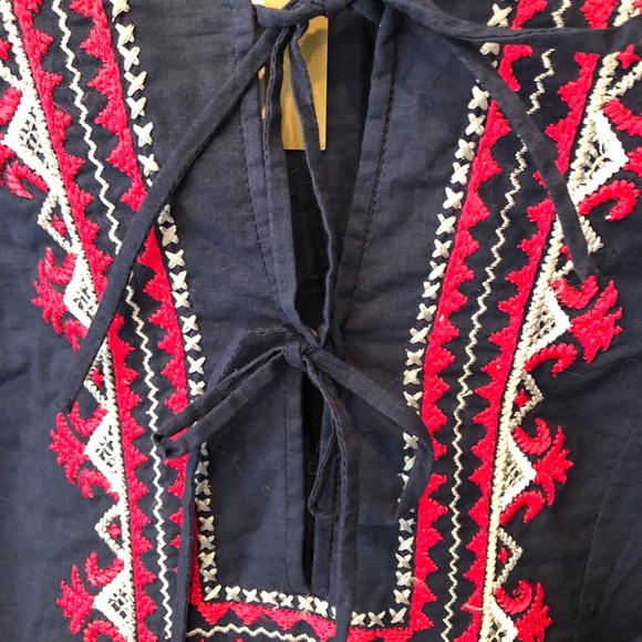 NWT Rungolee Georgina Navy & Pink Embroidered Top - Picture 3 of 3